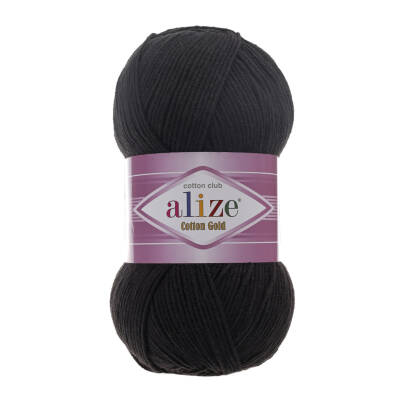 Alize Cotton Gold 60 Siyah El Örgü İpi 100 Gr. - 1