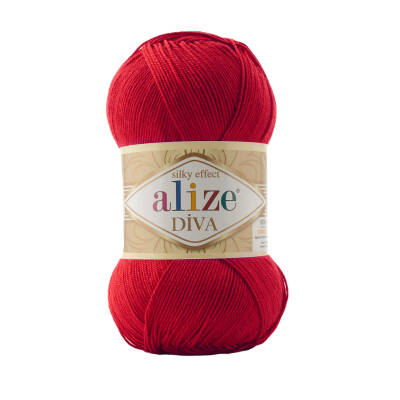 Alize Diva 106 Koyu Kırmızı El Örgü İpi 100 Gr. - 1