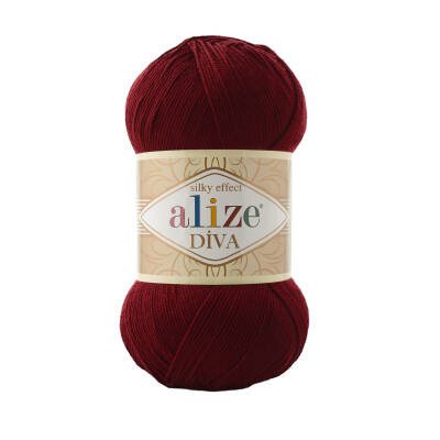 Alize Diva 57 Bordo El Örgü İpi 100 Gr. - 1