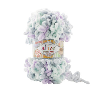 Alize Puffy Fine Color 6466 Ebruli Parmakta Örülen El Örgü İpi 100 Gr. - 1