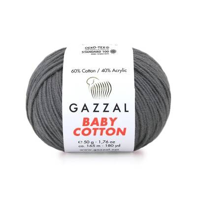 Gazzal Baby Cotton 3450 K.Gri El Örgü İpi 50 Gr. - 1