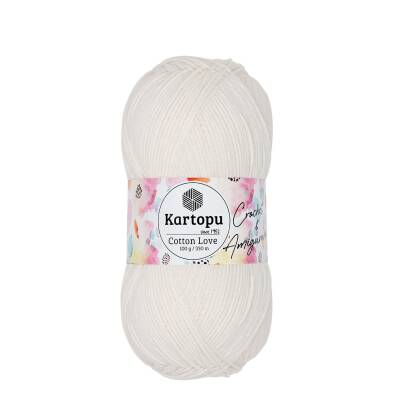 Kartopu Cotton Love K011 Süt Beyaz El Örgü İpi 100 Gr. - 1