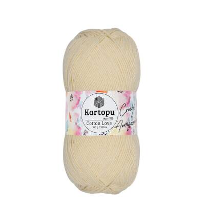 Kartopu Cotton Love K037 Koyu Krem El Örgü İpi 100 Gr. - 1