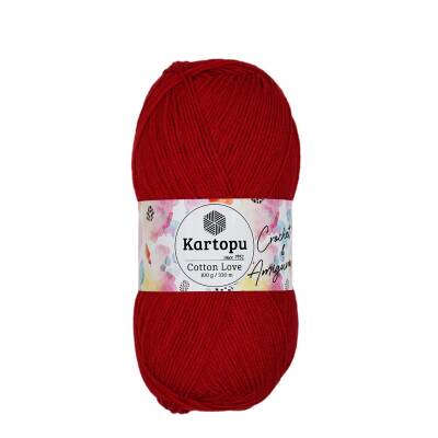 Kartopu Cotton Love K143 Kırmızı El Örgü İpi 100 Gr. - 1