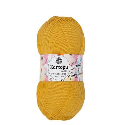 Kartopu Cotton Love K317 Koyu Sarı El Örgü İpi 100 Gr. - 1