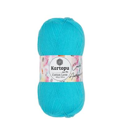 Kartopu Cotton Love K516 Açık Turkuaz El Örgü İpi 100 Gr. - 1