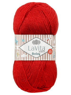 Lavita Baby 3016 Alaca Kırmızı El Örgü İpi 100 Gr. - 1