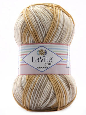 Lavita Baby Batik BY01 Kahve Krem El Örgü İpi 100 Gr. - 1