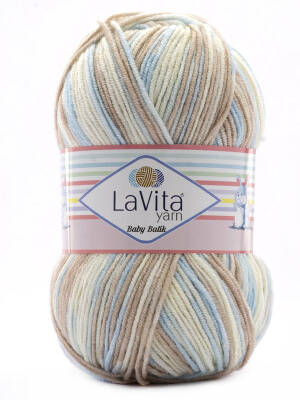 Lavita Baby Batik BY02 Mavi Kahve El Örgü İpi 100 Gr. - 1