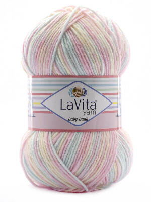 Lavita Baby Batik BY07 Pembe Mavi El Örgü İpi 100 Gr. - 1