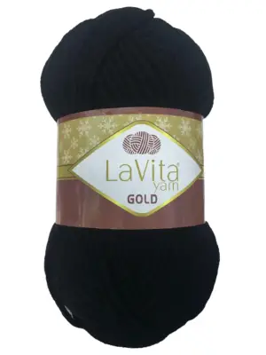 Lavita Gold 9500 Siyah El Örgü İpi 100 Gr. - 1