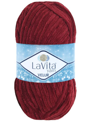 Lavita Velur 3017 Kırmızı El Örgü İpi 100 Gr. - 1