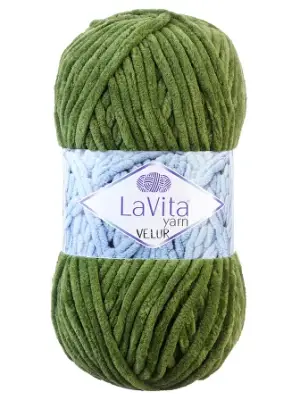 Lavita Velur 8119 Çimen Yeşili El Örgü İpi 100 Gr. - 1