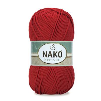 Nako Denim Sport 1175 Kırmızı Cotton El Örgü İpi 100 Gr. - 1