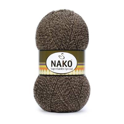 Nako Superlambs Special 21426 Kahve Bej El Örgü İpi 100 Gr. - 1